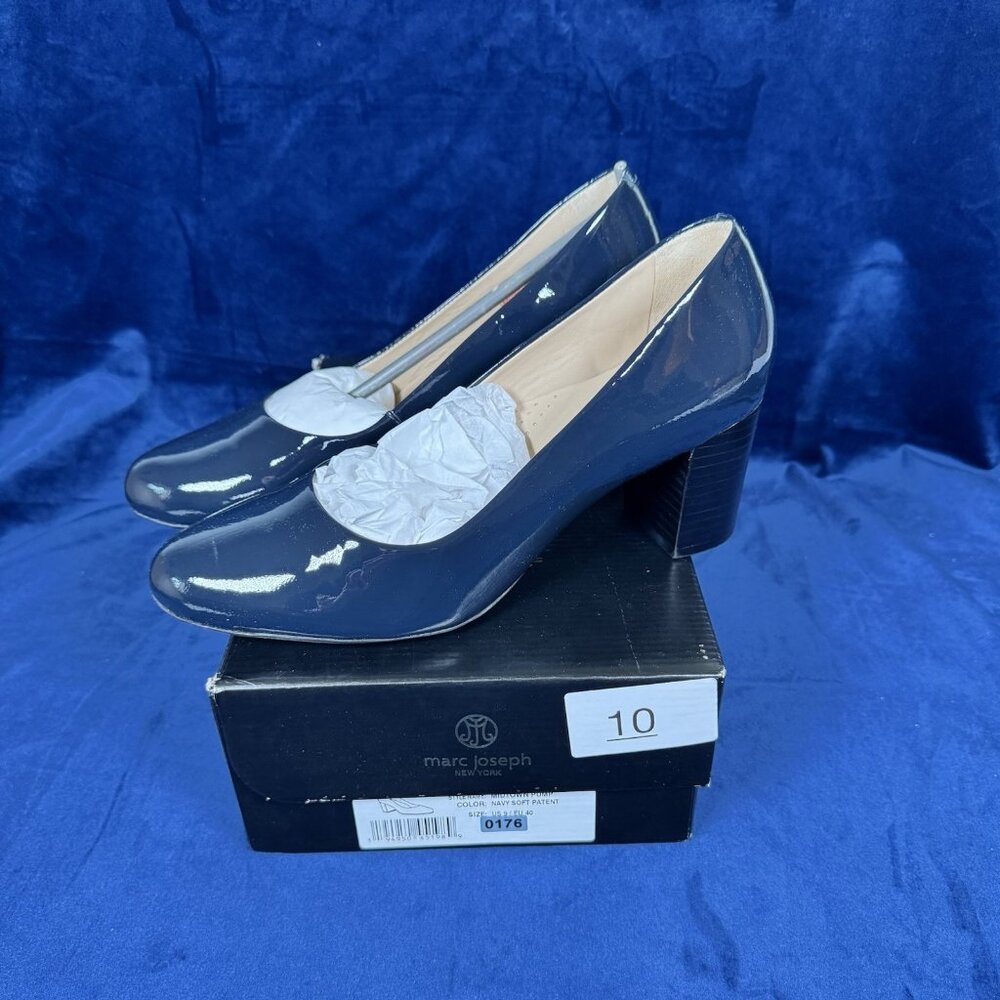 Marc Joseph Midtown Pump Navy Soft Patent Women's 9 0176 - Picture 2 of 4